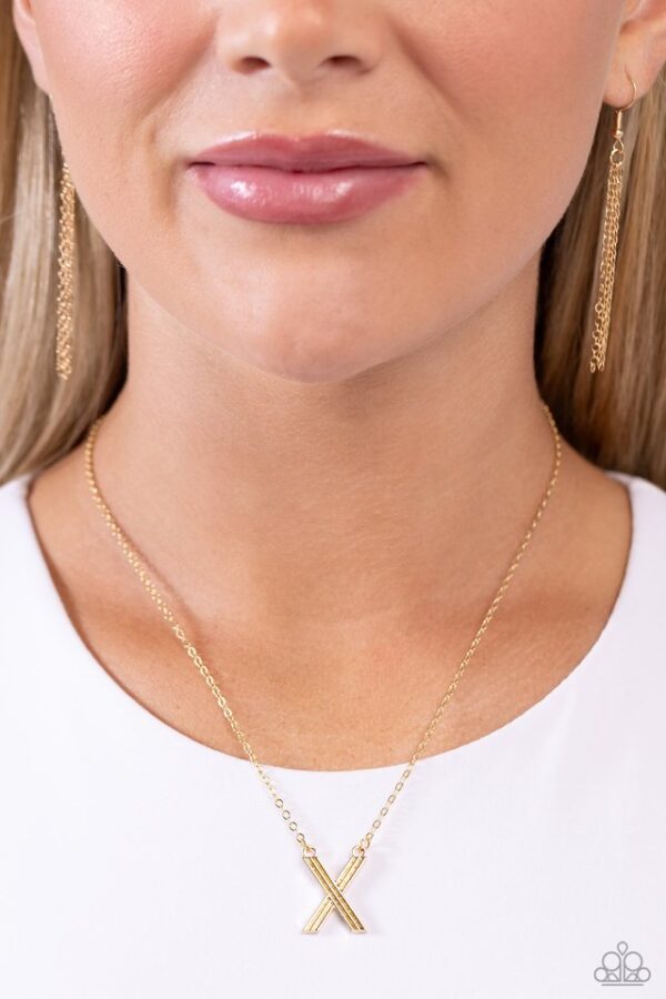 Paparazzi Necklace ~ Leave Your Initials - Gold - X