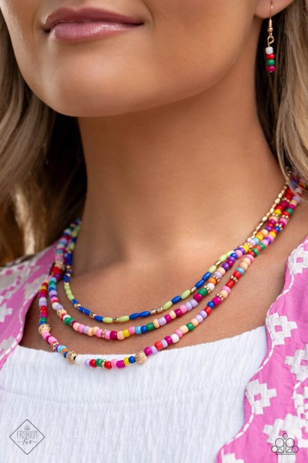 Paparazzi Necklace ~ Multicolored Mashup - Gold