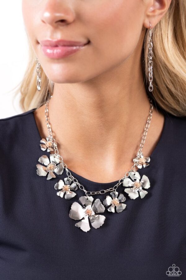 Paparazzi Necklace ~ Prideful Pollen - Silver