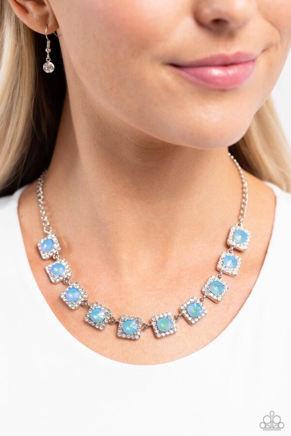 Paparazzi Necklace ~ Jump SQUARE - Blue