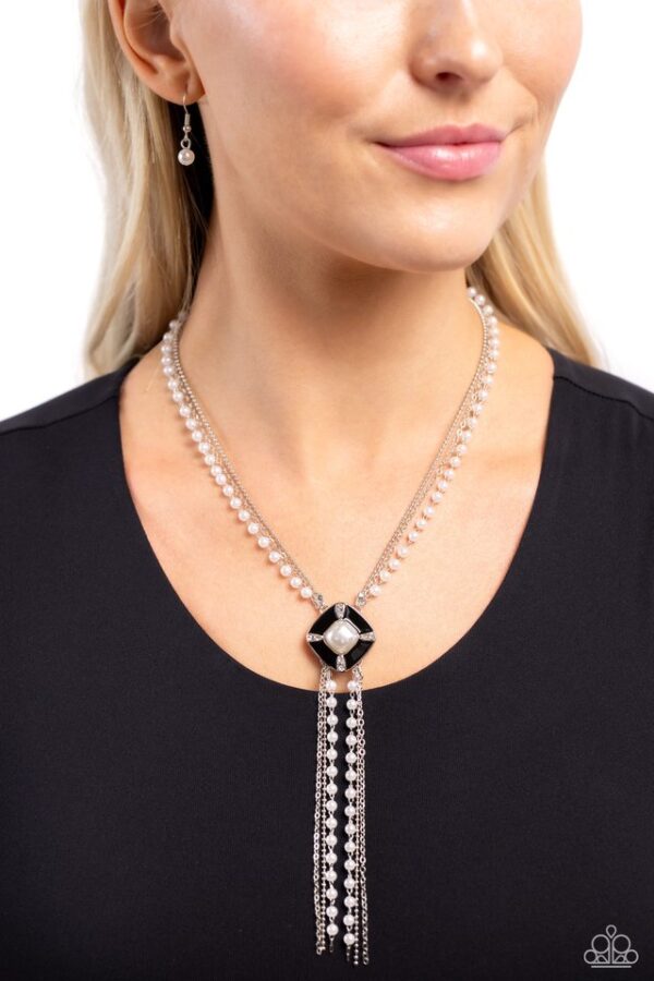 Paparazzi Necklace ~ I Pinky SQUARE - Black