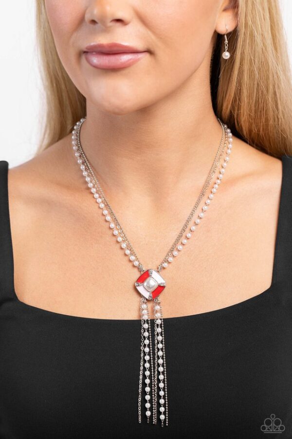 Paparazzi Necklace ~ I Pinky SQUARE - Red