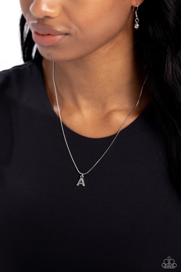 Paparazzi Necklace ~ Seize the Initial - Silver - A