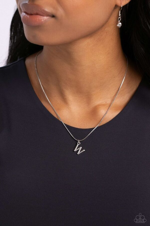 Paparazzi Necklace ~ Seize the Initial - Silver - W