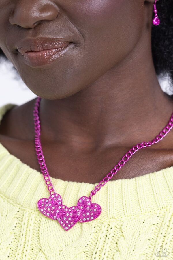 Paparazzi Necklace ~ Low-Key Lovestruck - Pink