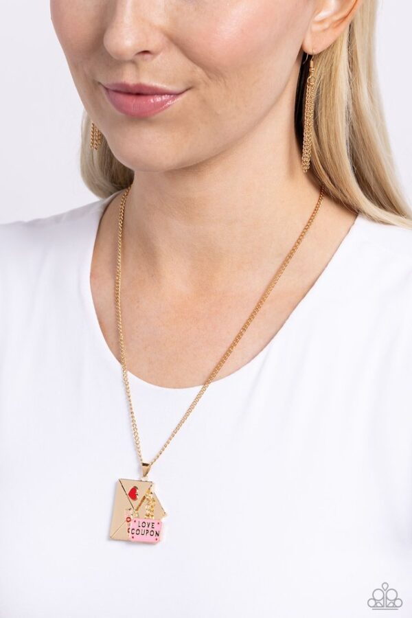 Paparazzi Necklace ~ Love Coupon - Gold