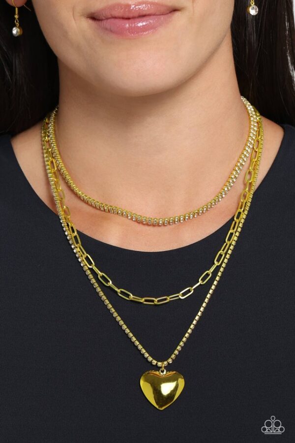 Paparazzi Necklace ~ Caring Cascade - Yellow