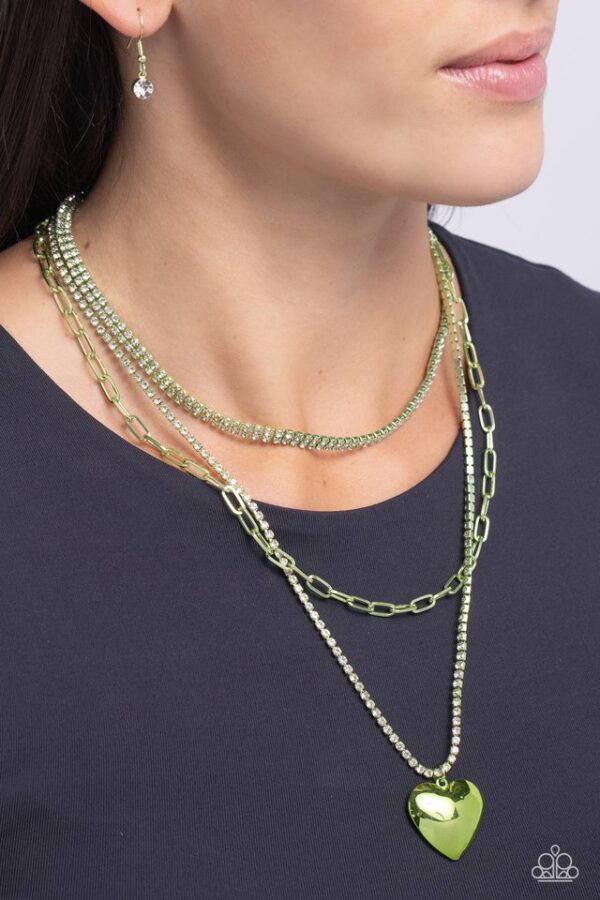 Paparazzi Necklace ~ Caring Cascade - Green