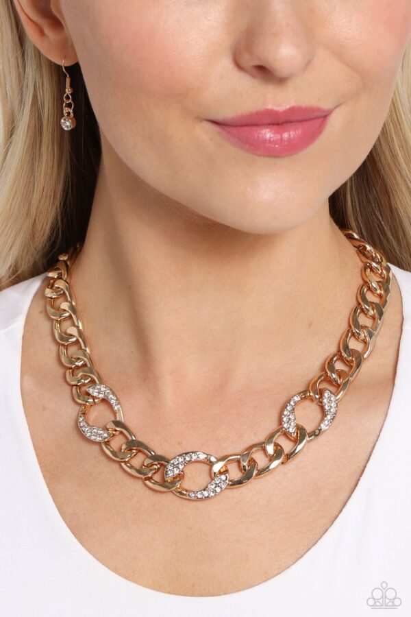 Paparazzi Necklace ~ Gleaming Harmony - Gold