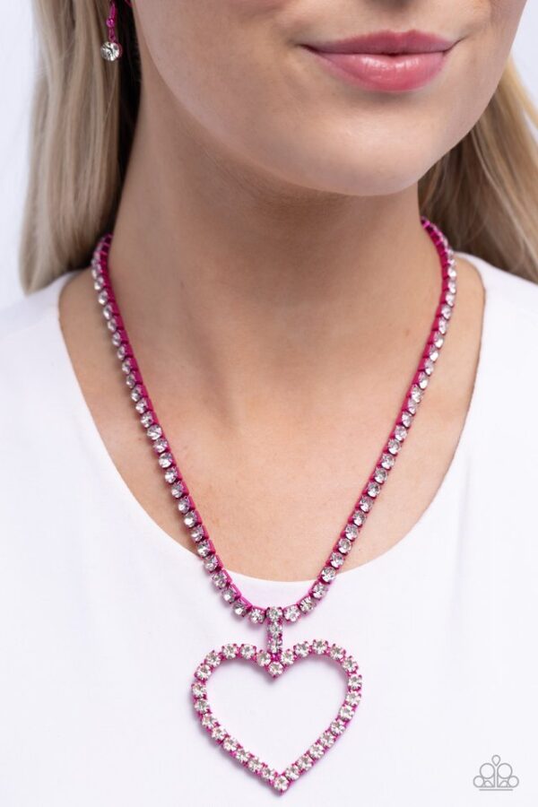 Paparazzi Necklace ~ Flirting Fancy - Pink