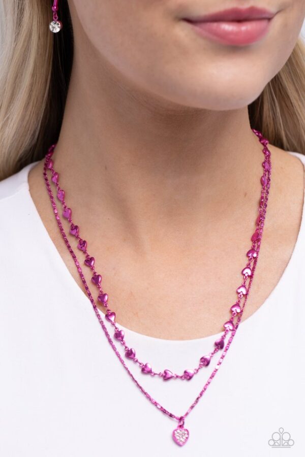 Paparazzi Necklace ~ Cupid Combo - Pink