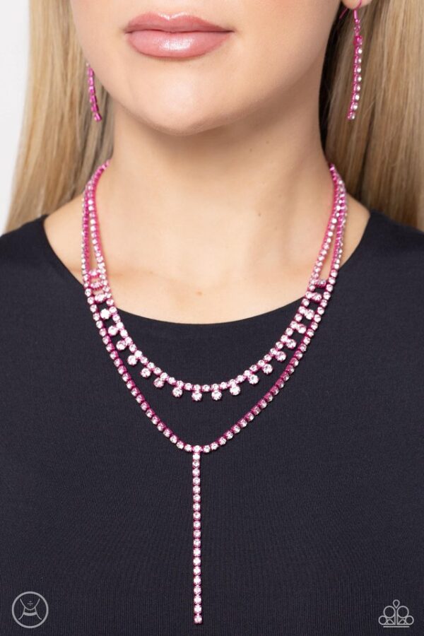 Paparazzi Necklace ~ Champagne Night - Pink