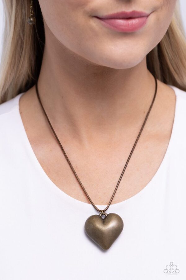 Paparazzi Necklace ~ CORDED Love - Brass