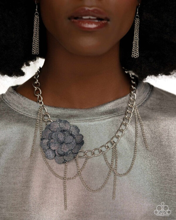 Paparazzi Necklace ~ Deconstructed Denim - Blue