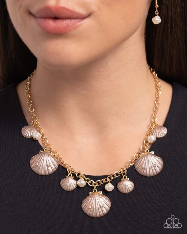 Paparazzi Necklace ~ Seashell Sophistication - Brown