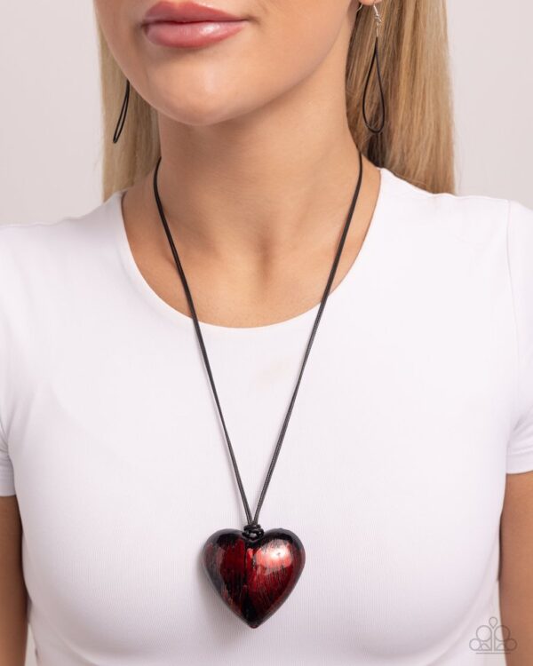 Paparazzi Necklace ~ Boyfriend Behavior - Red