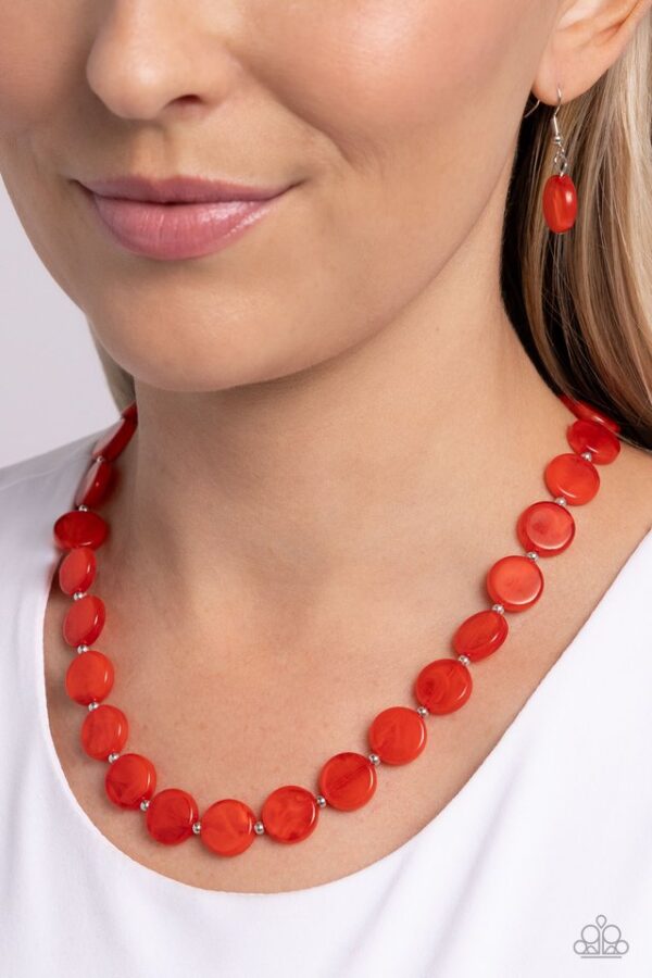 Paparazzi Necklace ~ Bright Backdrop - Red