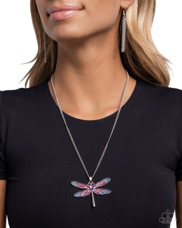 Paparazzi Necklace ~ DRAGONFLY to the Sky - Purple