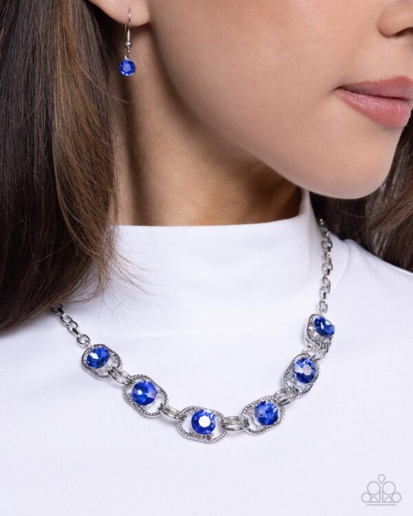 Paparazzi Necklace ~ Serrated Sensation - Blue