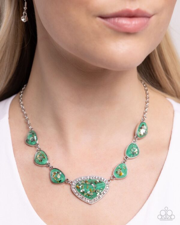 Paparazzi Necklace ~ Discreet Dazzle - Green