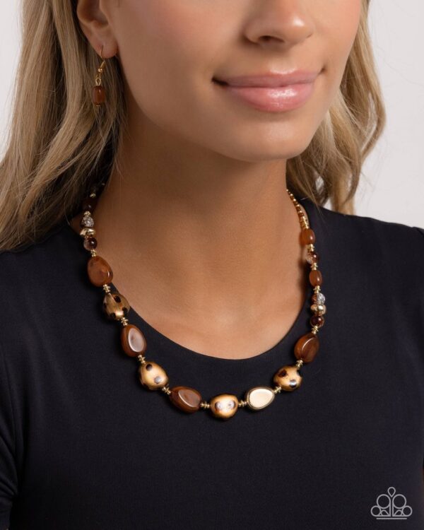 Paparazzi Necklace ~ Spotted Safari - Brown