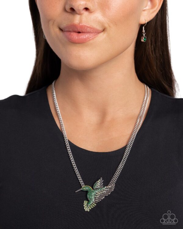 Paparazzi Necklace ~ Hummingbird Headline - Green