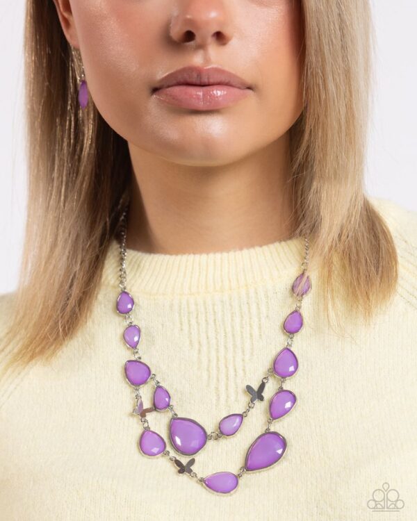 Paparazzi Necklace ~ BRIGHT Club - Purple