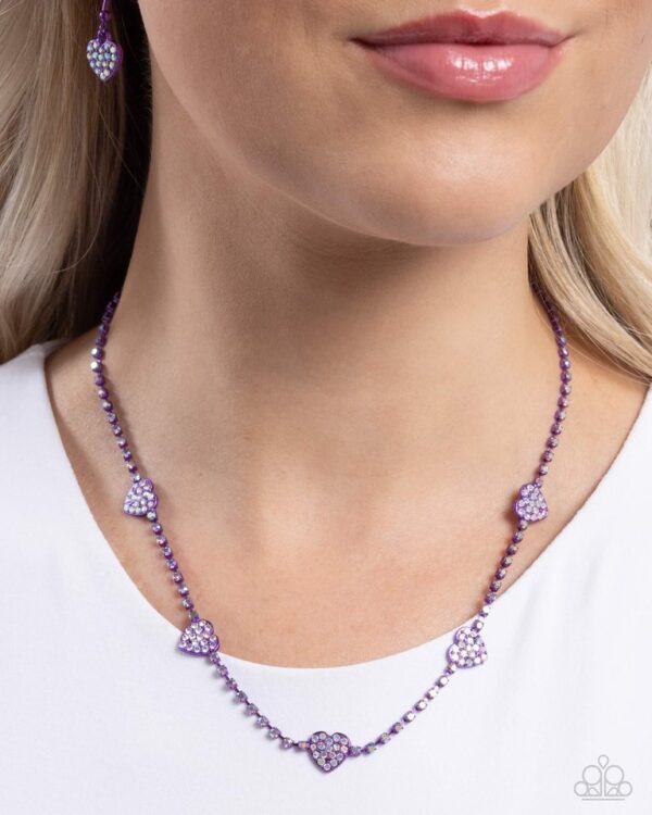 Paparazzi Necklace ~ Homecoming Hearts - Purple