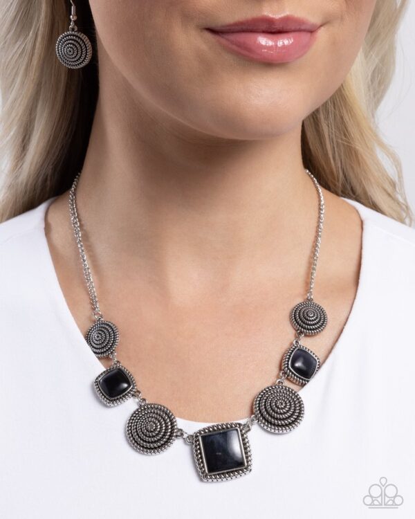 Paparazzi Necklace ~ Spiral Sass - Black